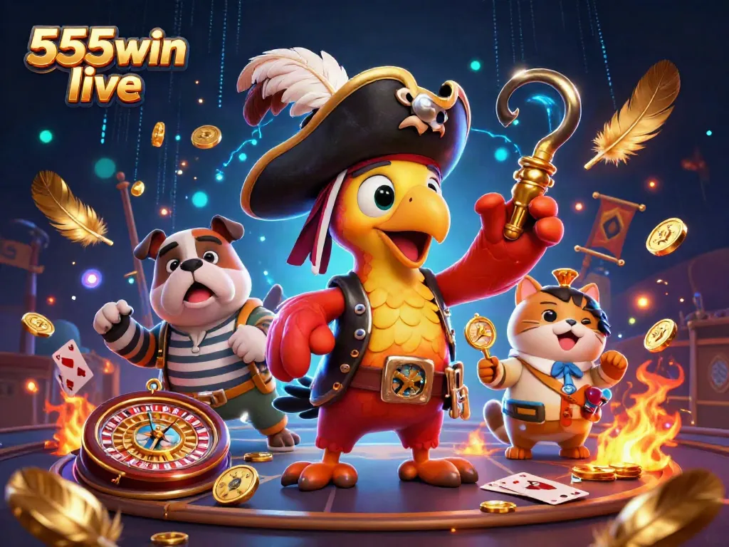 Engage with thrilling moments at 555win live casino featuring pirates and festive elements.