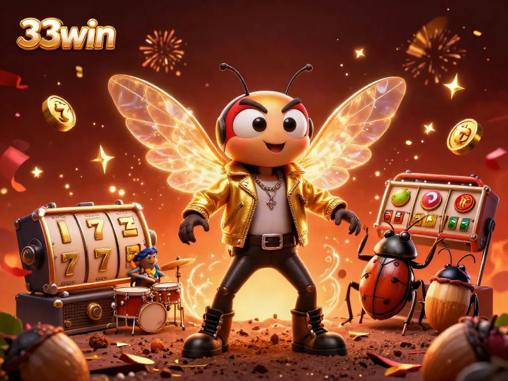 Engage with exciting wins at 33win, featuring animated characters and vibrant casino elements.