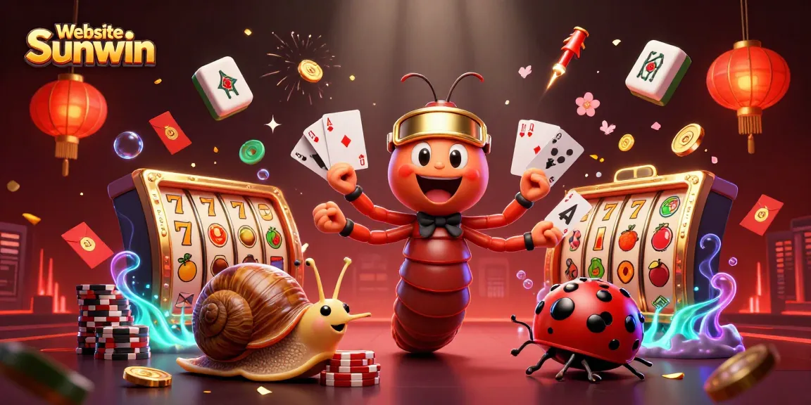 Engage with Website Sunwin's thrilling slot games in this dynamic casino illustration.