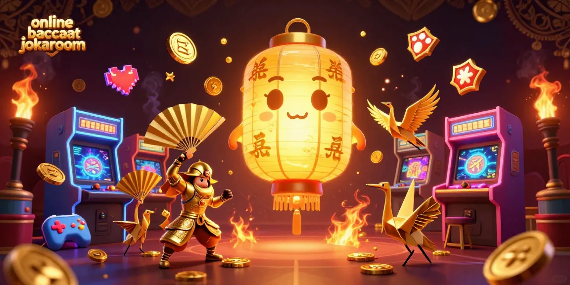 Play online baccarat jokaroom with exciting casino elements in a vibrant, immersive scene.