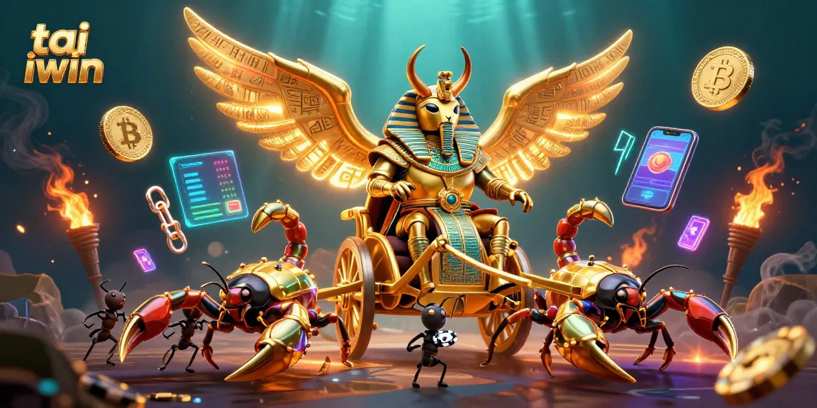 Experience thrilling wins in tai iwin with exciting gameplay featuring golden scarabs and vibrant crypto elements.